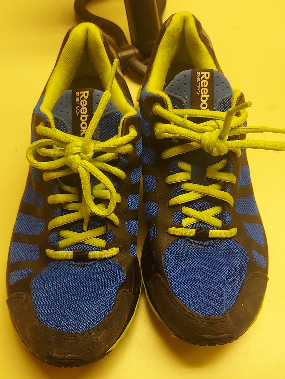 Reebok Boy’s Blue and Lime Athletic  Zig Tech Running Shoes